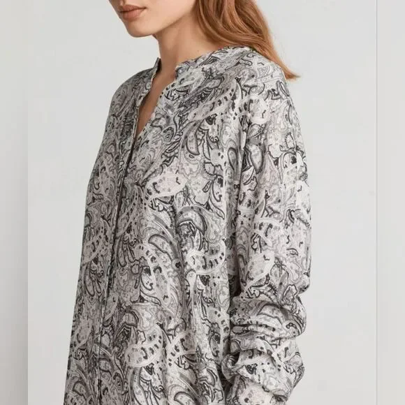 AllSaints Grey Paisley Tunic Dress - Picture 9 of 14
